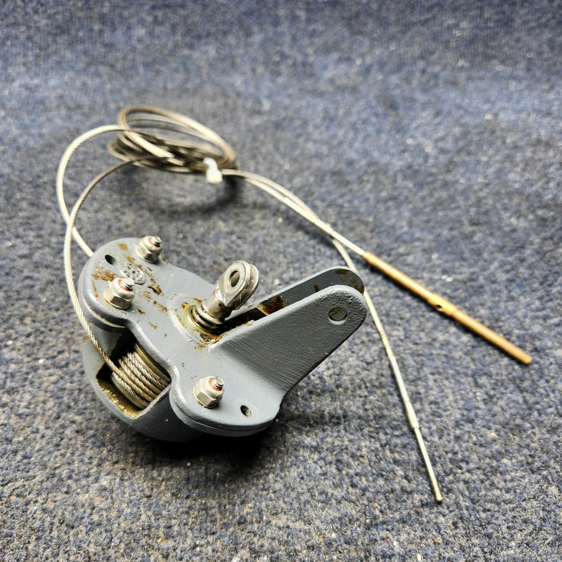 Used aircraft parts for sale, 35-524375 BEECHCRAFT F35 HOUSING & CAP ELEVATOR TRIM TAB ACTUATOR /W CABLE.