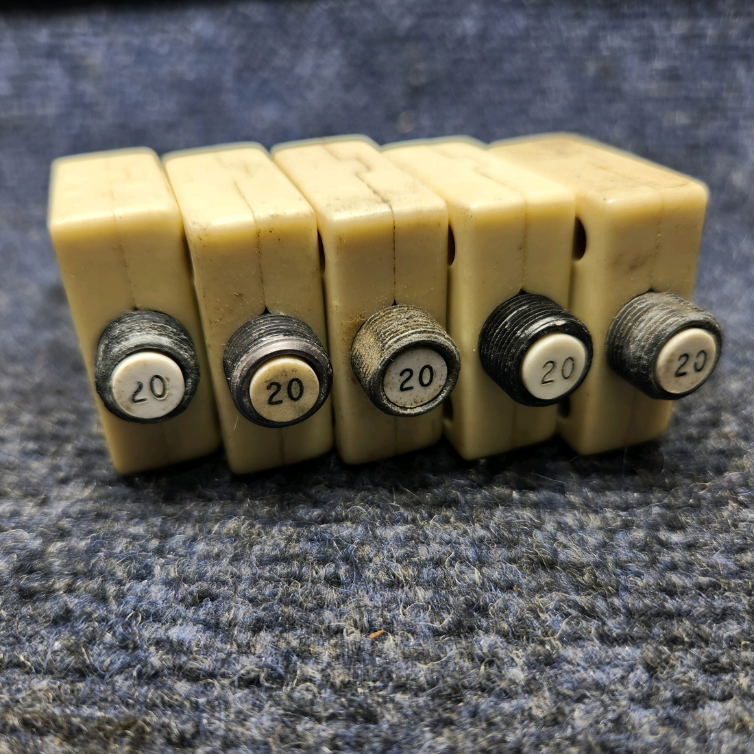 Used aircraft parts for sale, S-1360-20 Mechanical Products CIRCUIT BREAKER 20 AMP SET OF 5 (FIVE)