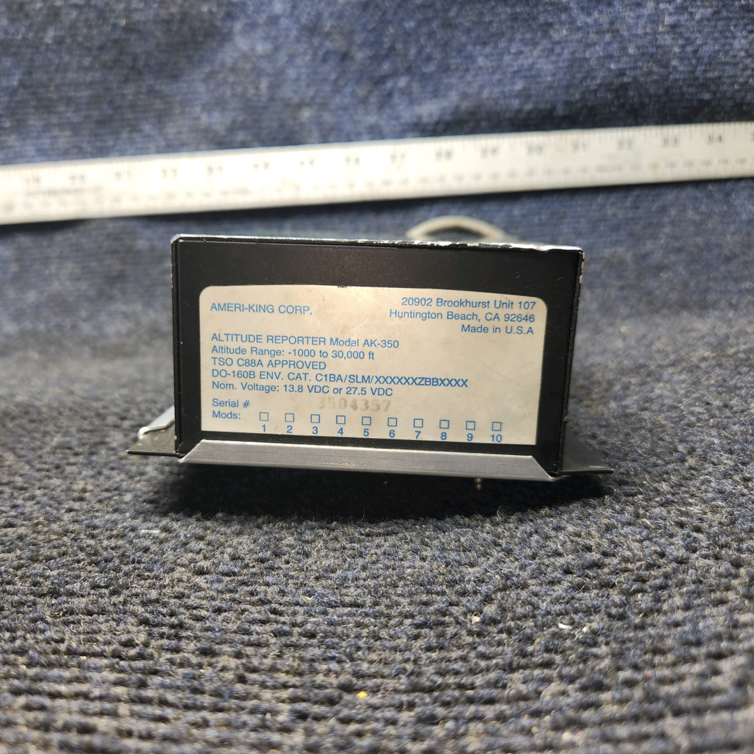 Used aircraft parts for sale, AK-350 Ameri-King AK-350 Cessna 172 Altitude Encoder (Reporter)