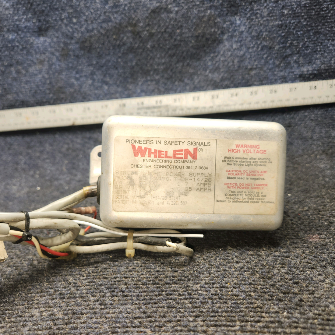 Used aircraft parts for sale, A490,T-DF-14/28 WHELEN Mooney M20J Strobe Light Power Supply 14/28 Volt