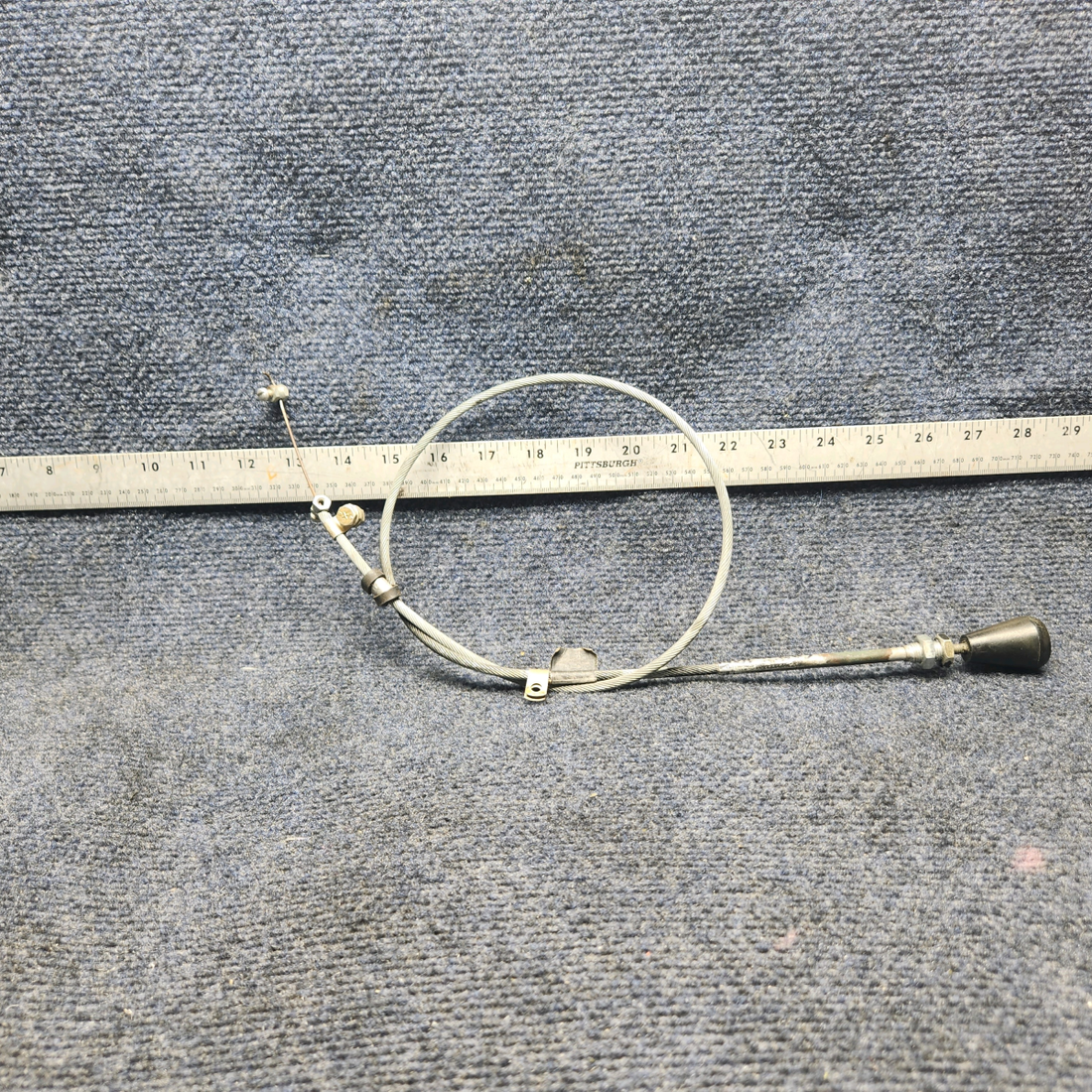 Used aircraft parts for sale, 640257-009 Mooney M20J CABIN AIR VENT CONTROL CABLE ASSEMBLY (LENGTH: 35.75”)