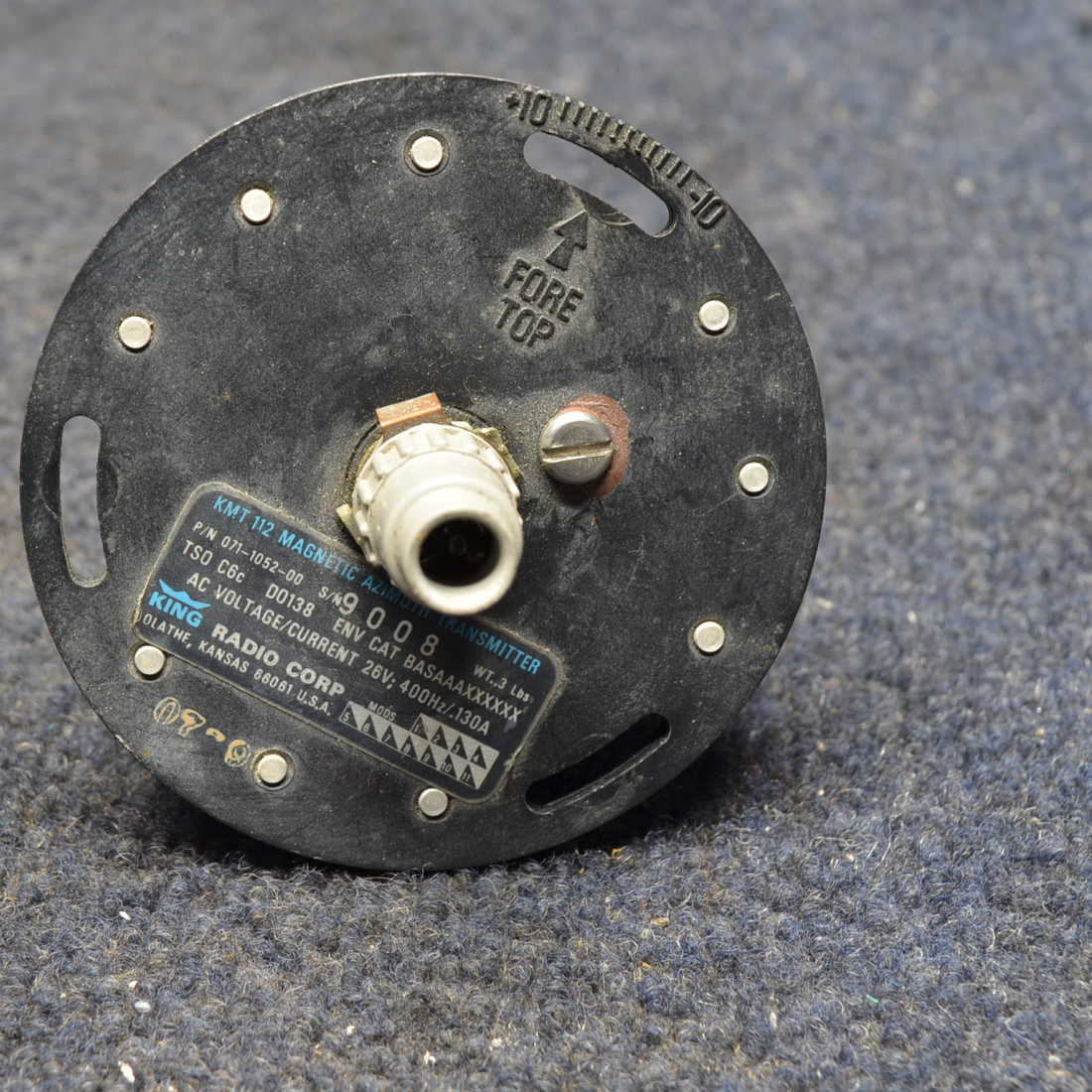 Used aircraft parts for sale, 071-1052-00 PIPER- CESSNA-BEECH- MOONEY VARIOS BENDIX KING KMT-112 MAGNETIC AZIMUTH TRANSMITTER W CONNECTOR