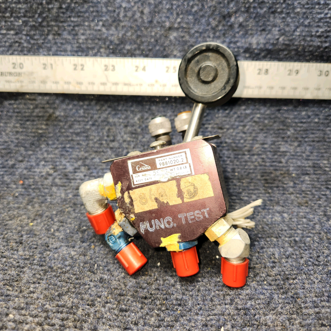 Used aircraft parts for sale, 9881020-2 Cessna 172RG Landing Gear Selector Valve Assy/W Light