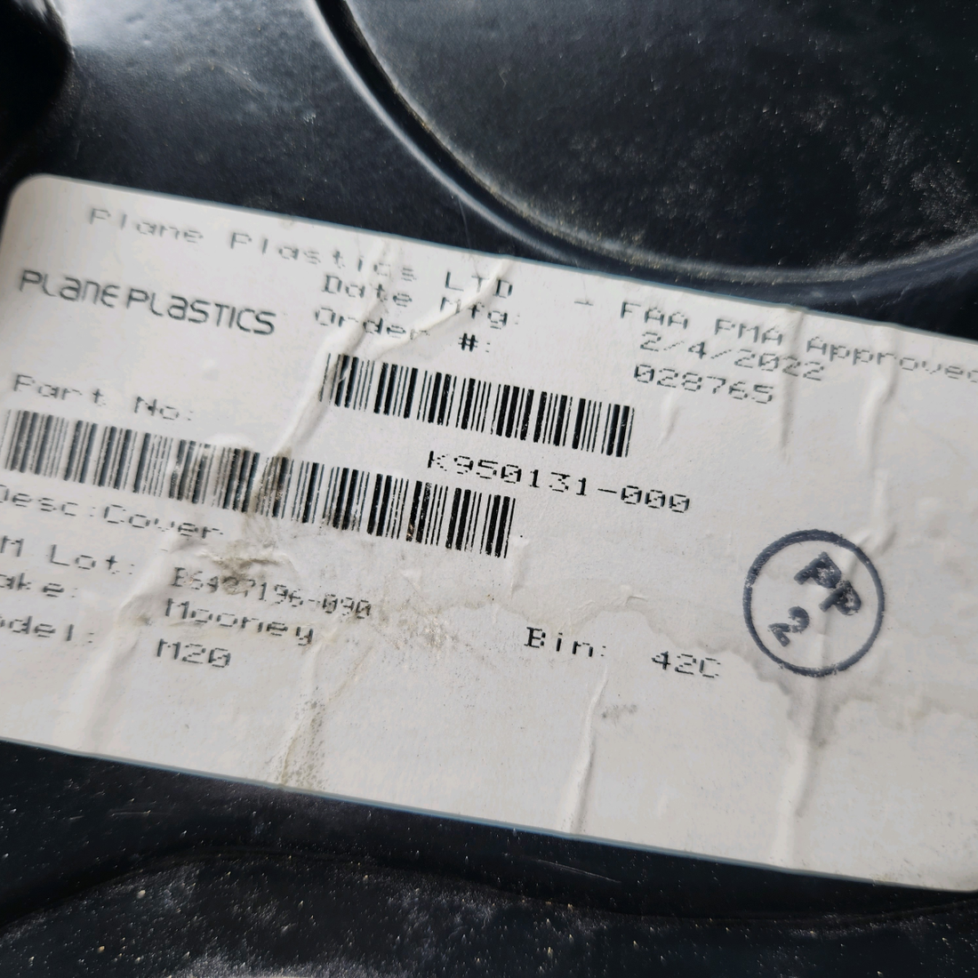 Used aircraft parts for sale, 4209-00-1 Mooney M20J Emergency Crank Cover Assembly