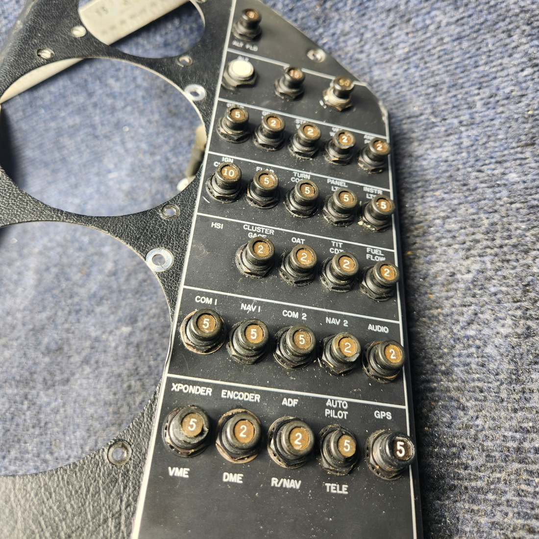 Used aircraft parts for sale, 820307-507 Mooney M20K M20K INSTRUMENT PANEL SET WITH ALL BREAKERS