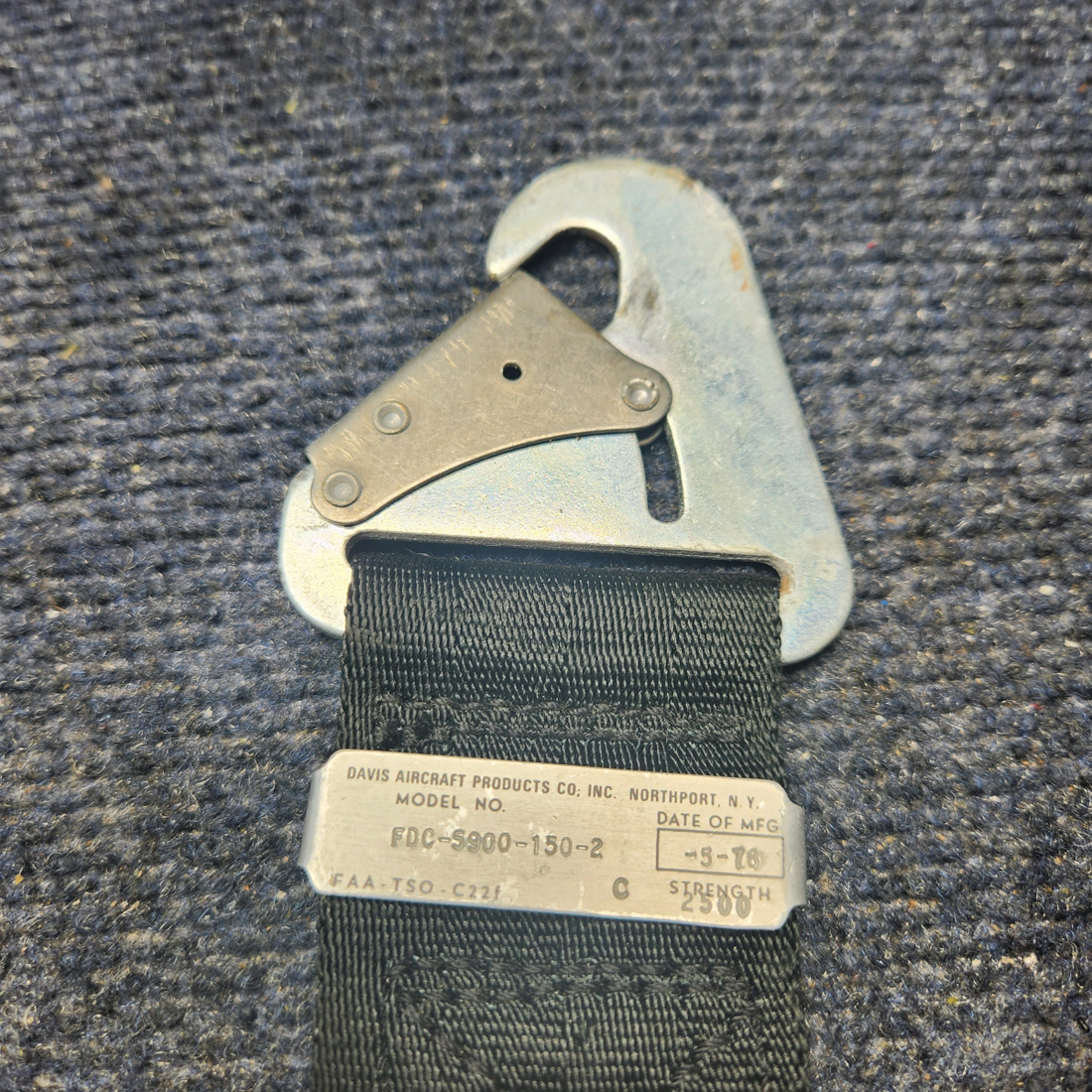Used aircraft parts for sale, FDC-5900-150-2 Davis Aircraft Products Mooney M20J SEATBELT MOONEY REAR SEAT (BLACK)