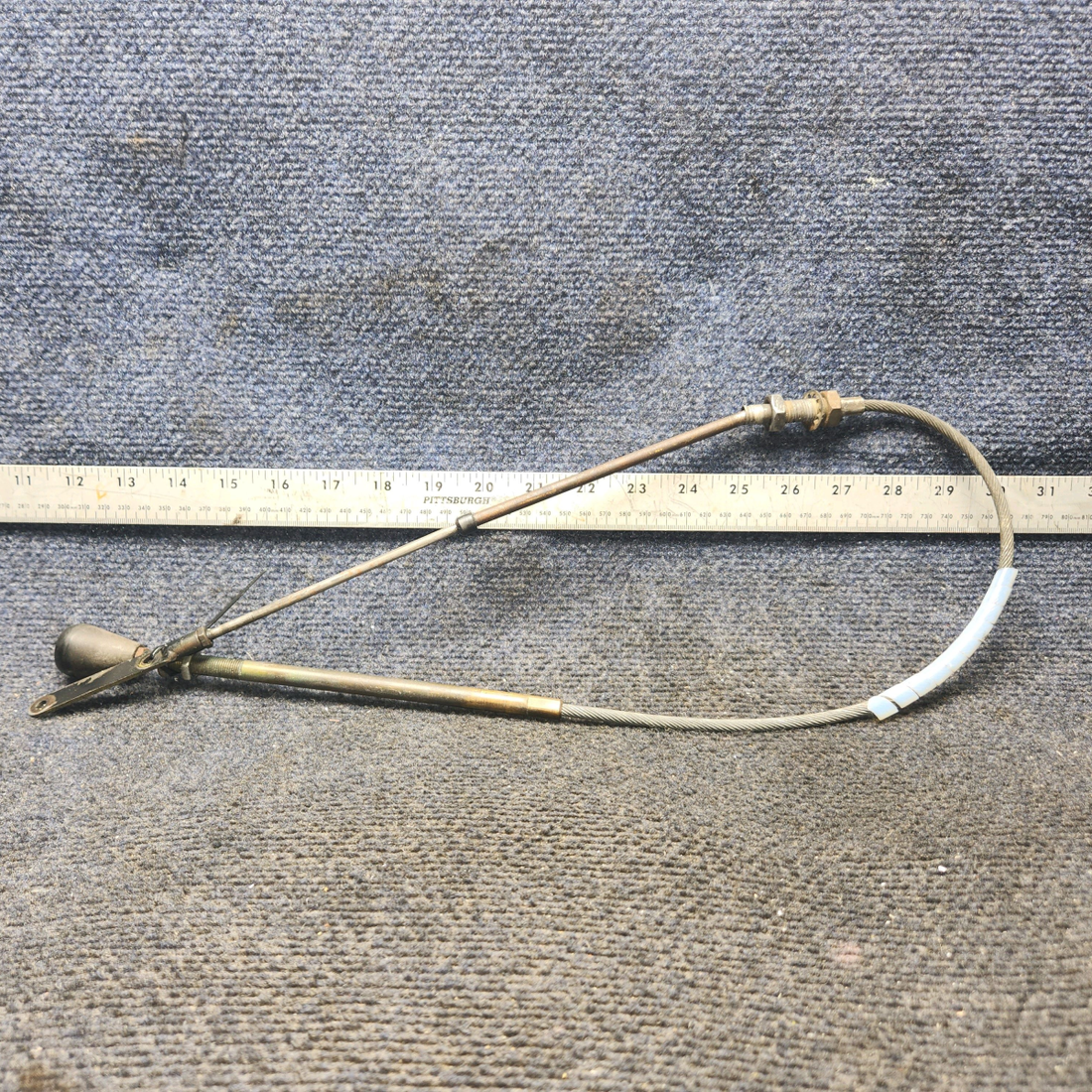 Used aircraft parts for sale, 660198-501 Mooney M20J Cowl Flap Control Cable – Length 20"