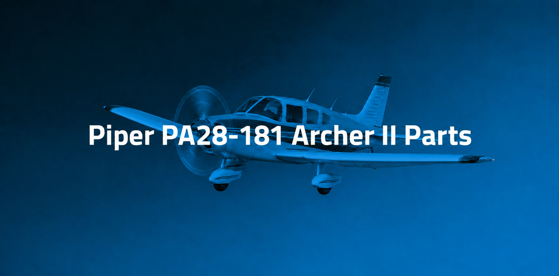 Piper PA-28-181 Archer II aircraft in blue — Archer II Parts collection banner