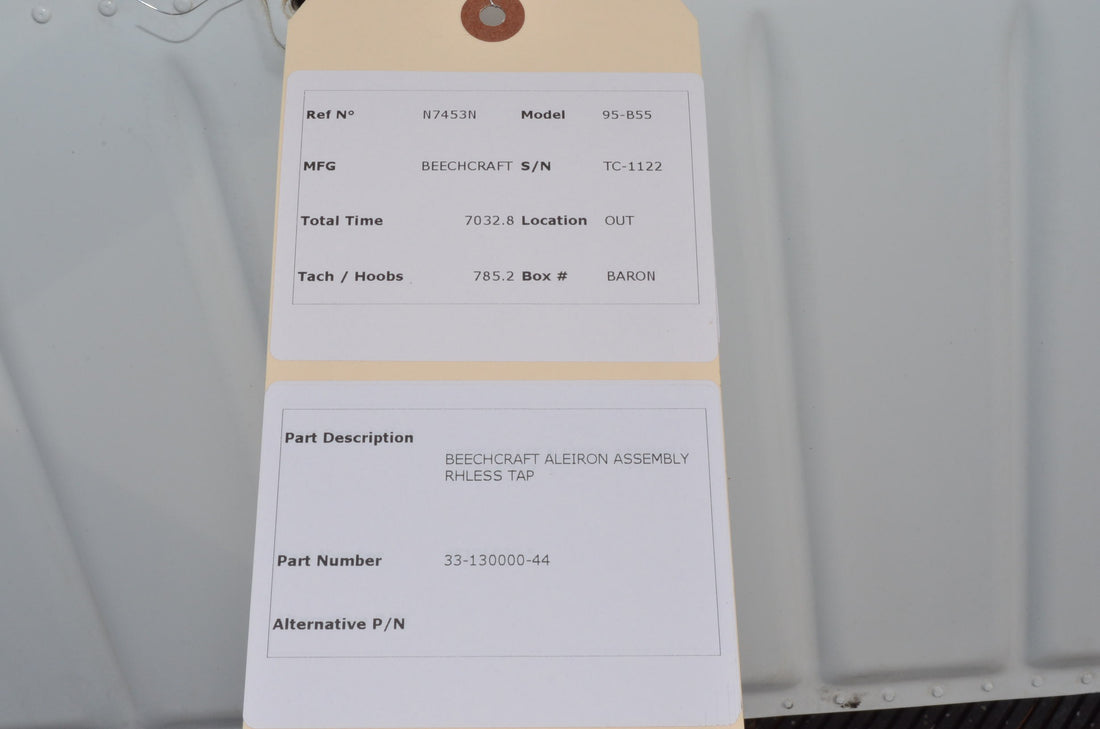 Used aircraft parts for sale 33-130000-44 BEECHCRAFT 95-B55 ALEIRON ASSEMBLY RH LESS TAP