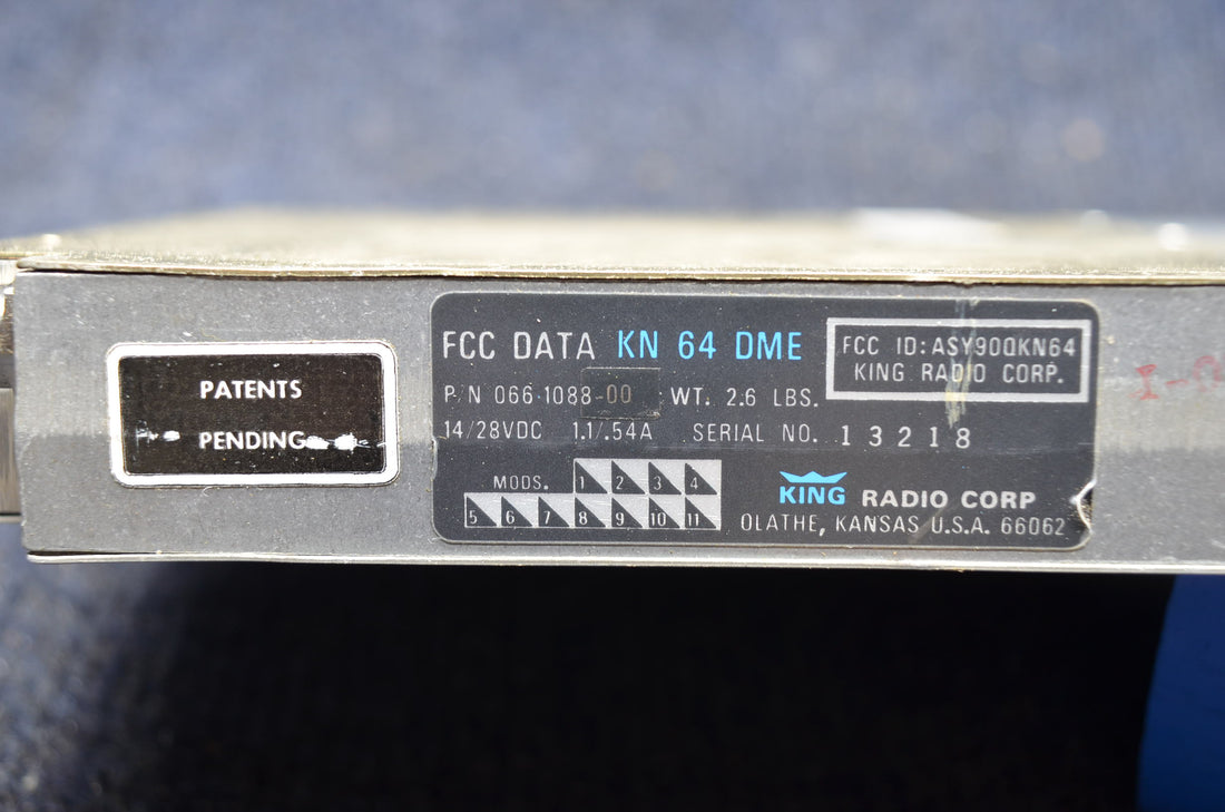 Used aircraft parts for sale 066-1068-00R-4 BEECHCRAFT 95-B55 BENDIX KING KN64 DME WITH RACK AND CONNECTOR