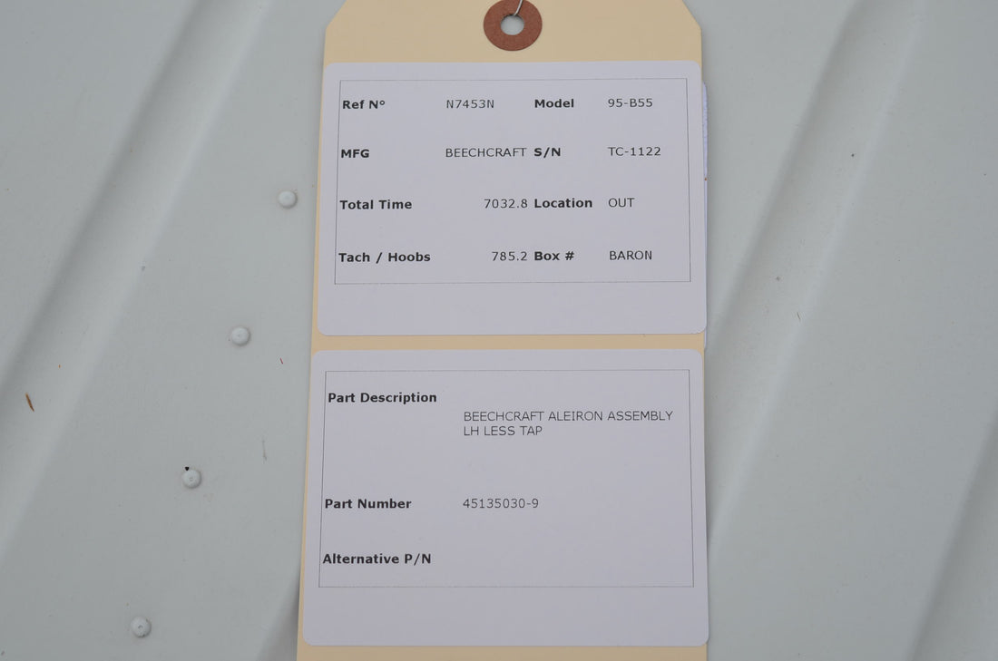 Used aircraft parts for sale 45135030-9 BEECHCRAFT 95-B55 ALEIRON ASSEMBLY LH LESS TAP