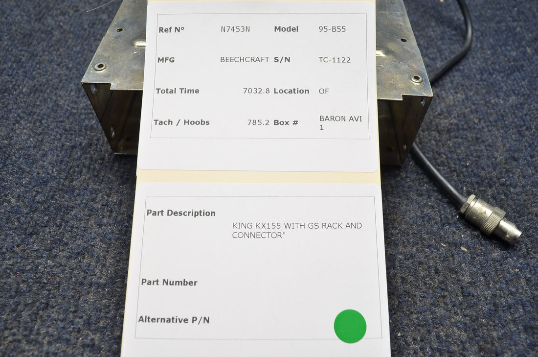 Used aircraft parts for sale RACK KING KX155 BEECHCRAFT 95-B55 KING KX155 WITH GS RACK AND CONNECTOR"