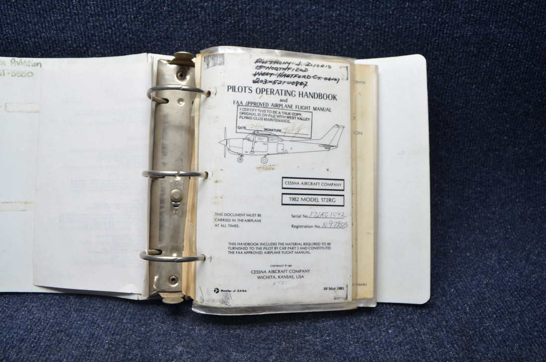 Used aircraft parts for sale Cessna 172RG Factory Pilot Operating Handbook USED
