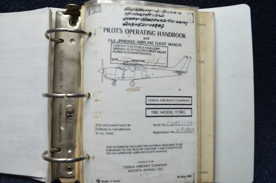 Used aircraft parts for sale Cessna 172RG Factory Pilot Operating Handbook USED