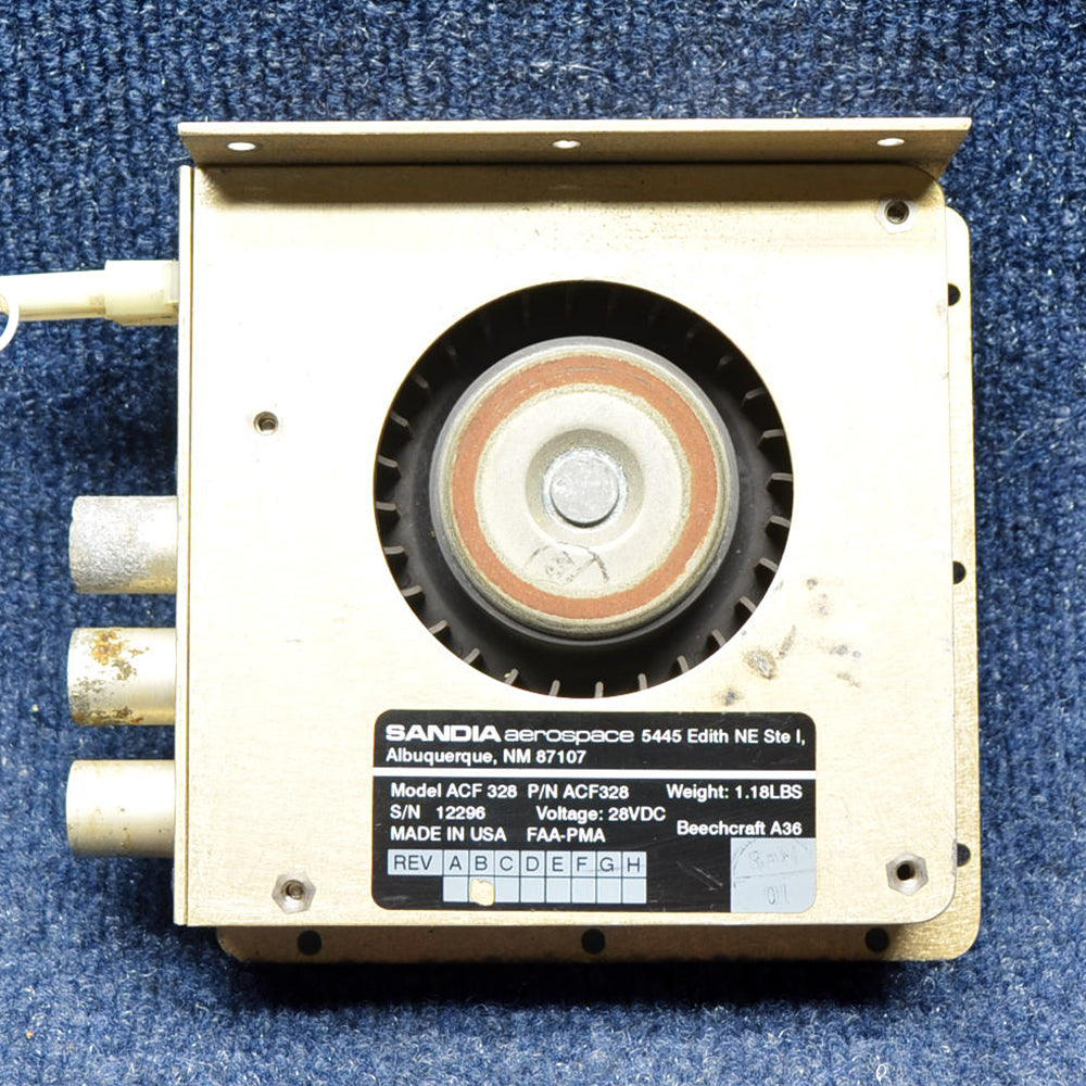 Used aircraft parts for sale ACF328 Sandia Aerospace Avionics Cooling Fan w/ connector