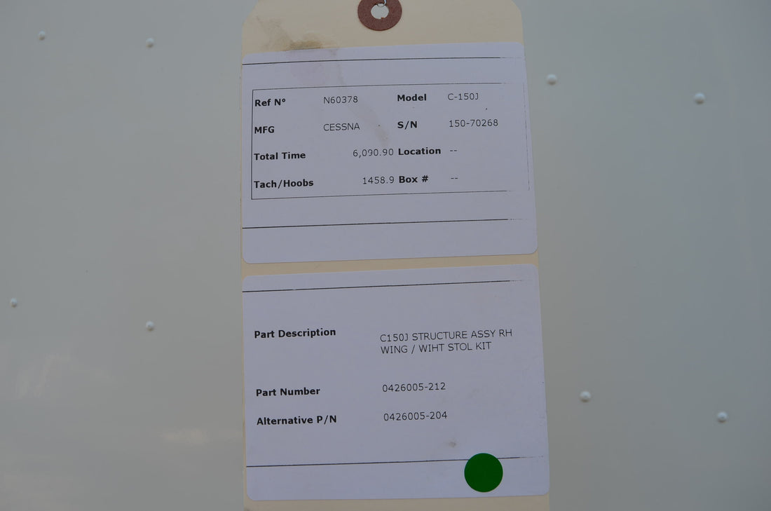 Used aircraft parts for sale 0426005-212 Cessna 150J STRUCTURE ASSY RH WING / WITH STOL KIT