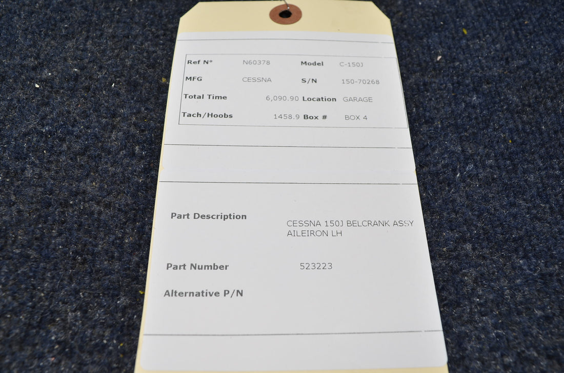 Used aircraft parts for sale 523223 CESSNA C-150J BELCRANK ASSY AILERON LH