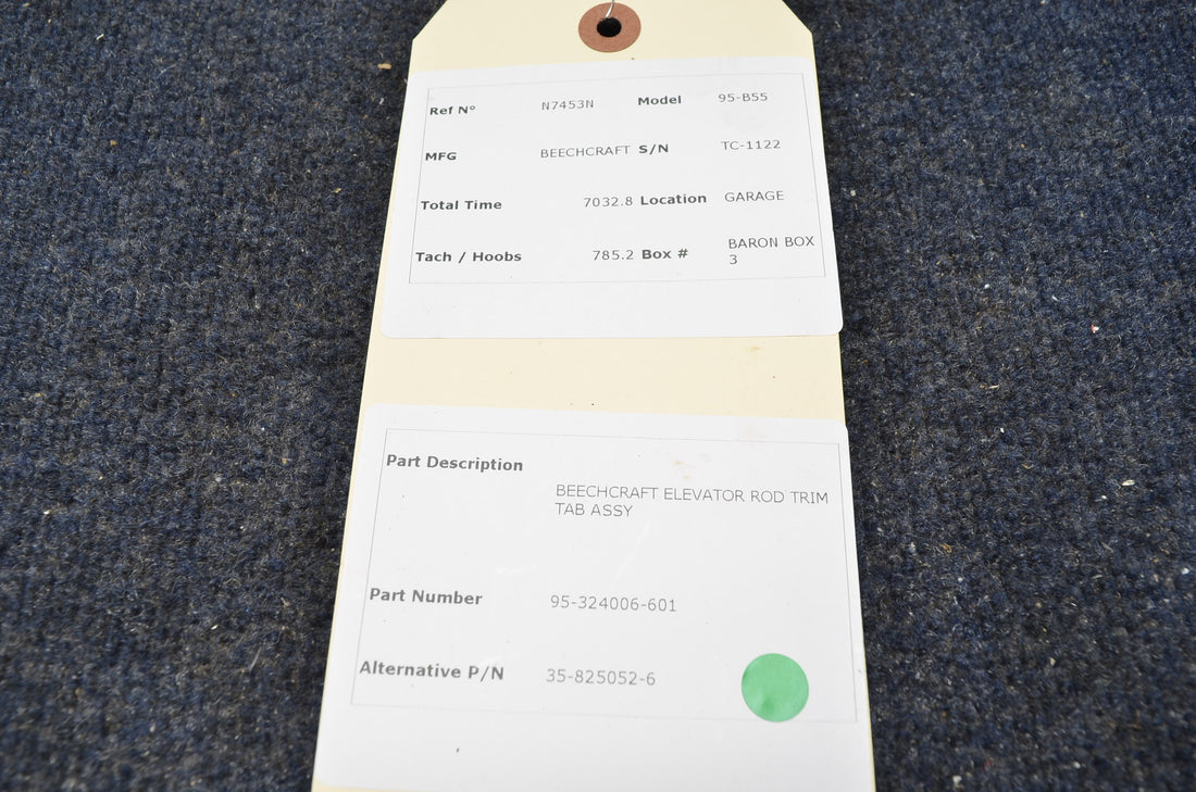 Used aircraft parts for sale 96-526019 BEECHCRAFT 95-B55 ELEVATOR ROD TRIM TAB ASSY