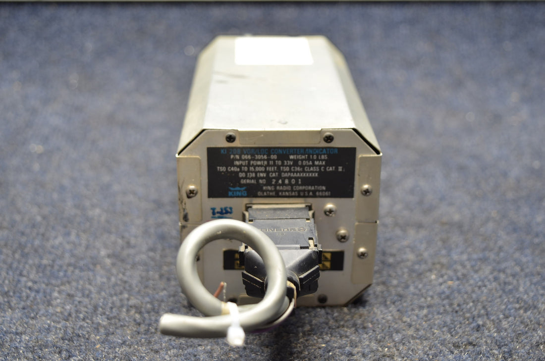 Used aircraft parts for sale 066-3056-00 BEECHCRAFT 95-B55 KING KI-208 VOR / LOG INDICATOR W CONNECTOR