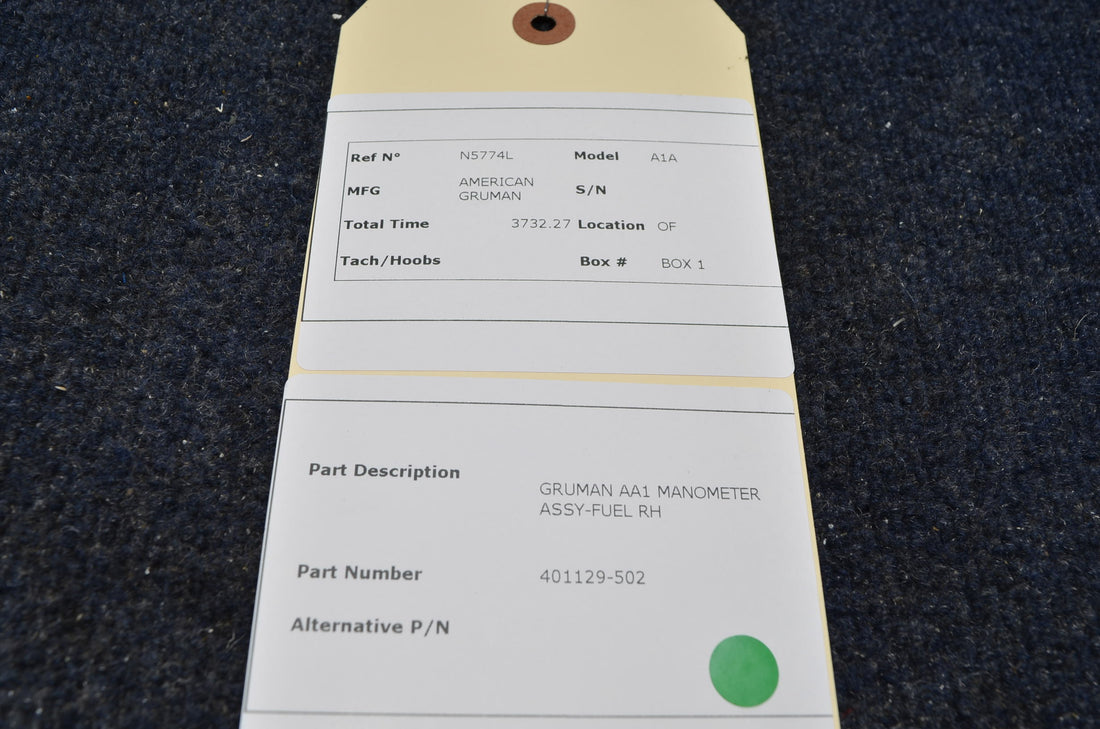 Used aircraft parts for sale 401129-502 AMERICAN GRUMMAN AA1 MANOMETER ASSY-FUEL RH