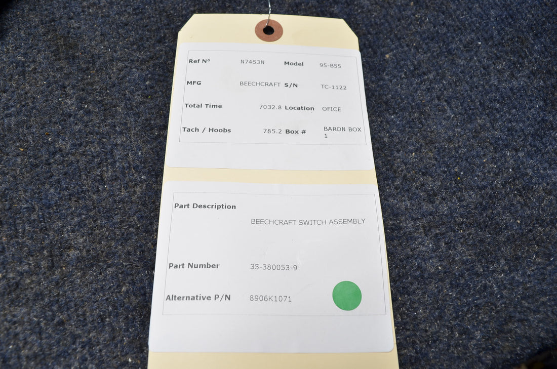 Used aircraft parts for sale 35-380053-9 BEECHCRAFT 95-B55 SWITCH ASSEMBLY