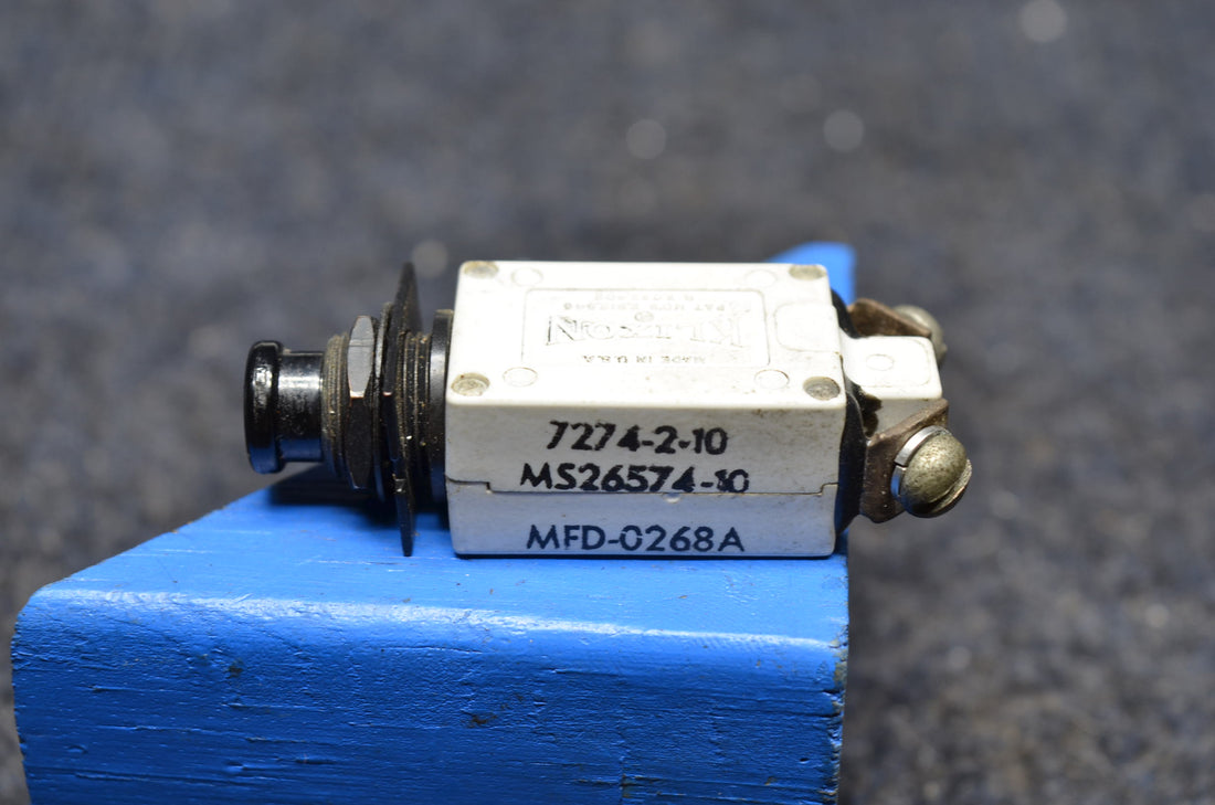 Used aircraft parts for sale MS26574-10 BEECHCRAFT 95-B55 KLIXON ELECTRIC BREAKER PRICE PER EACH