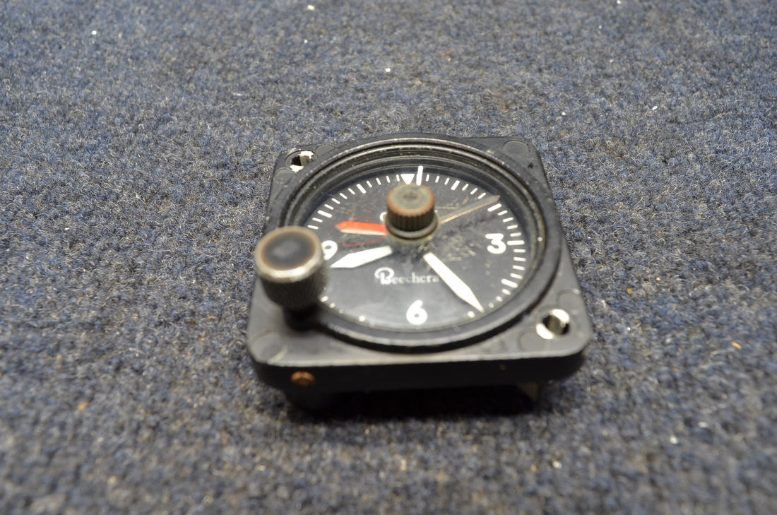 Used aircraft parts for sale 50-380013-5 BEECHCRAFT 95-B55 8 DAY CLOCK WORKING