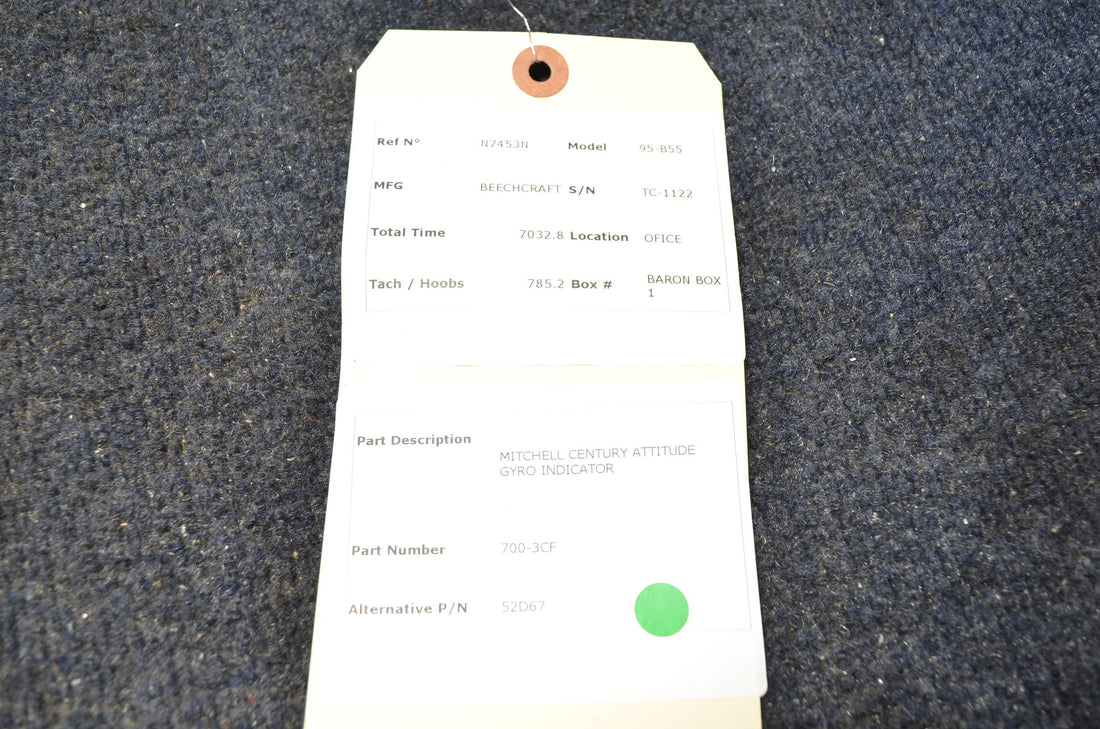 Used aircraft parts for sale 700-3CF BEECHCRAFT 95-B55 MITCHELL CENTURY ATTITUDE GYRO INDICATOR