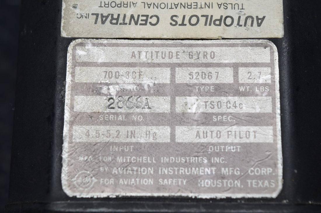 Used aircraft parts for sale 700-3CF BEECHCRAFT 95-B55 MITCHELL CENTURY ATTITUDE GYRO INDICATOR