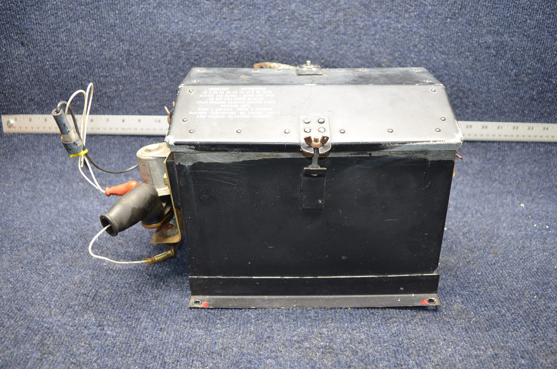 Used aircraft parts for sale 63888-000 PIPER PA-28-140 BATTERY BOX  W / COVER AND SELENOID
