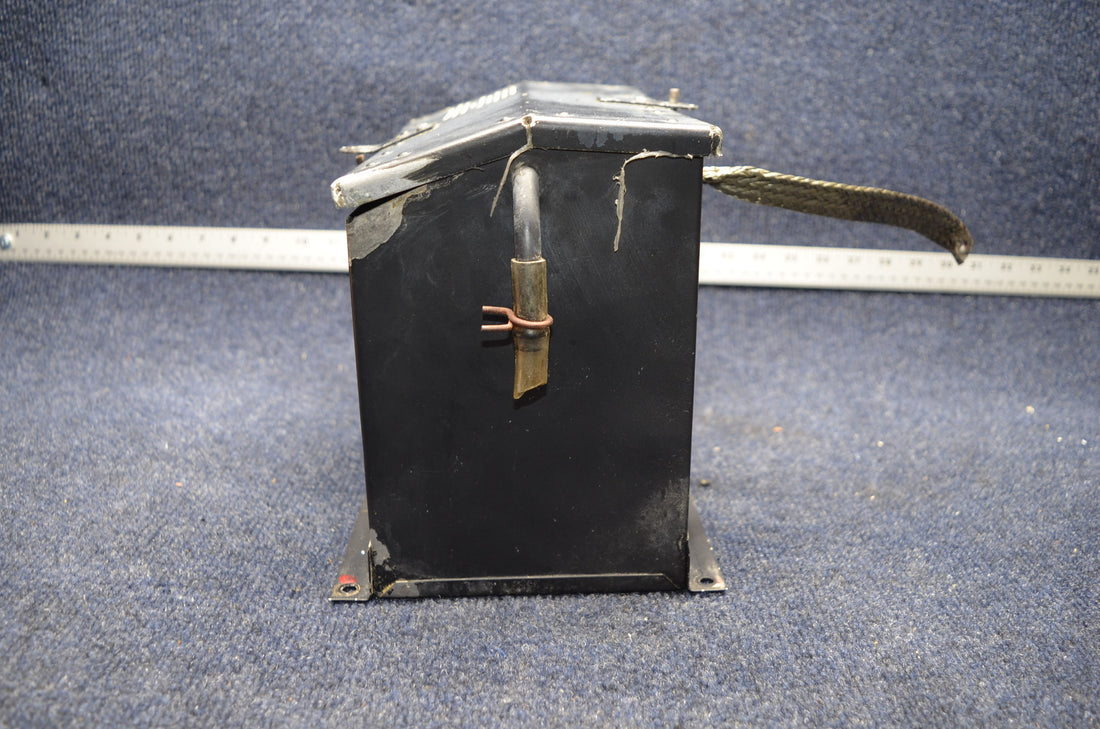 Used aircraft parts for sale 63888-000 PIPER PA-28-140 BATTERY BOX  W / COVER AND SELENOID