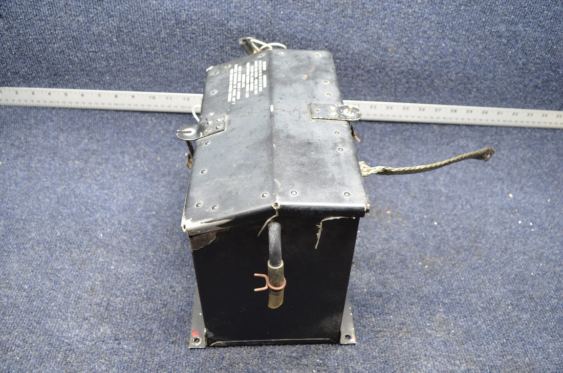 Used aircraft parts for sale 63888-000 PIPER PA-28-140 BATTERY BOX  W / COVER AND SELENOID