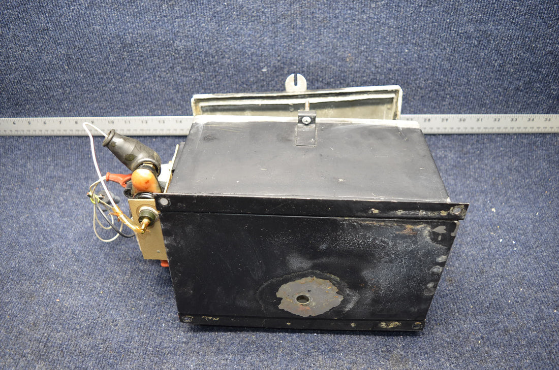 Used aircraft parts for sale 63888-000 PIPER PA-28-140 BATTERY BOX  W / COVER AND SELENOID