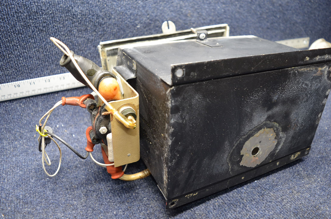 Used aircraft parts for sale 63888-000 PIPER PA-28-140 BATTERY BOX  W / COVER AND SELENOID