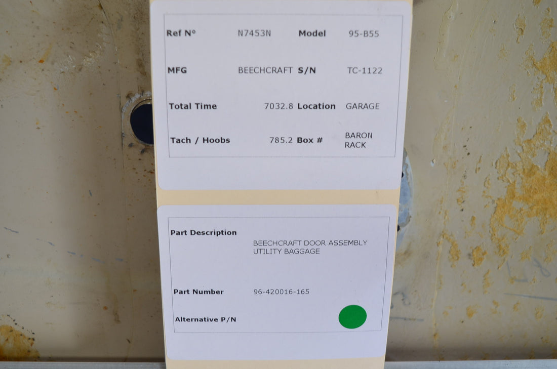 Used aircraft parts for sale 96-420016-165 BEECHCRAFT 95-B55 DOOR ASSEMBLY UTILITY BAGGAGE