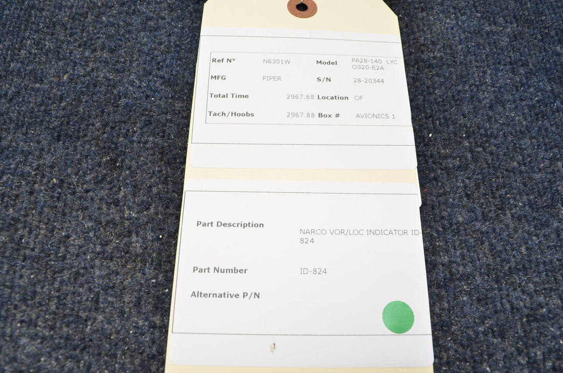 Used aircraft parts for sale ID-824 PIPER PA28-140 NARCO VOR/LOC INDICATOR ID-824