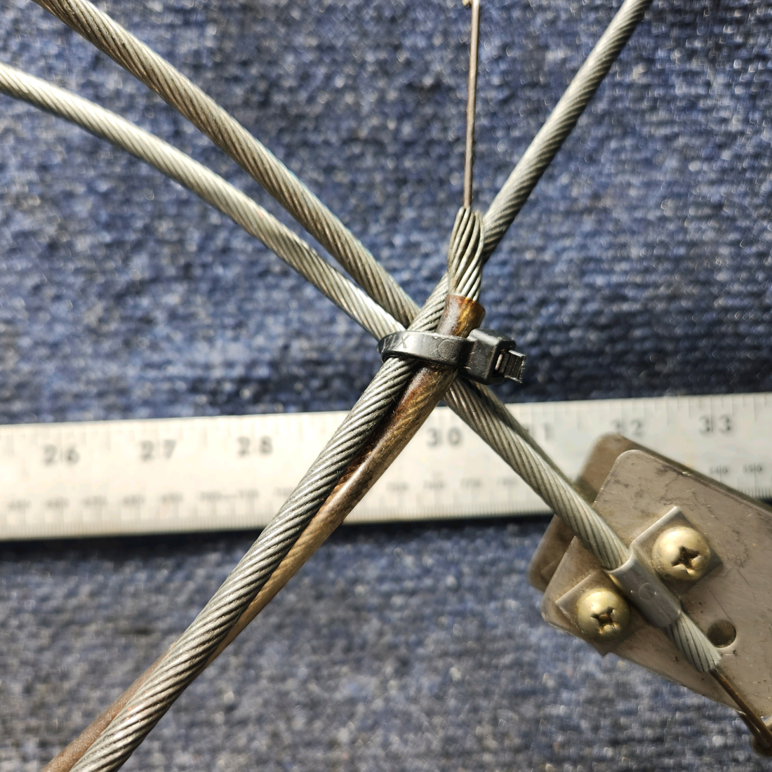 Used aircraft parts for sale, 79863-003 Piper PA28-161 Heat and Defrost Control Levers w/ Knobs and Cables (2 Levers – 37" & 46")