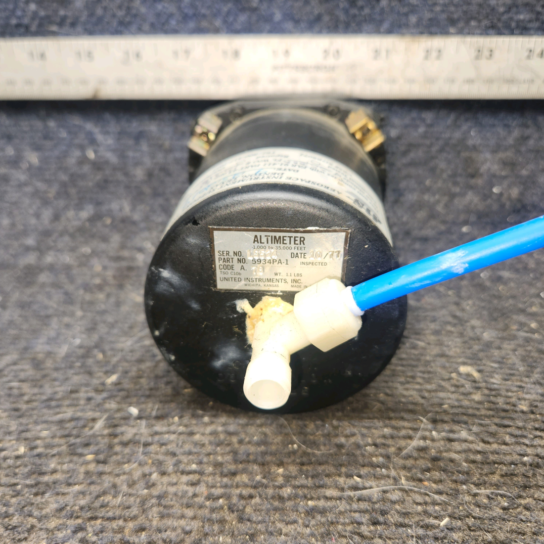 Used aircraft parts for sale, 5934PA-1 United Instruments cessna 172k Altimeter Indicator – Code A.78