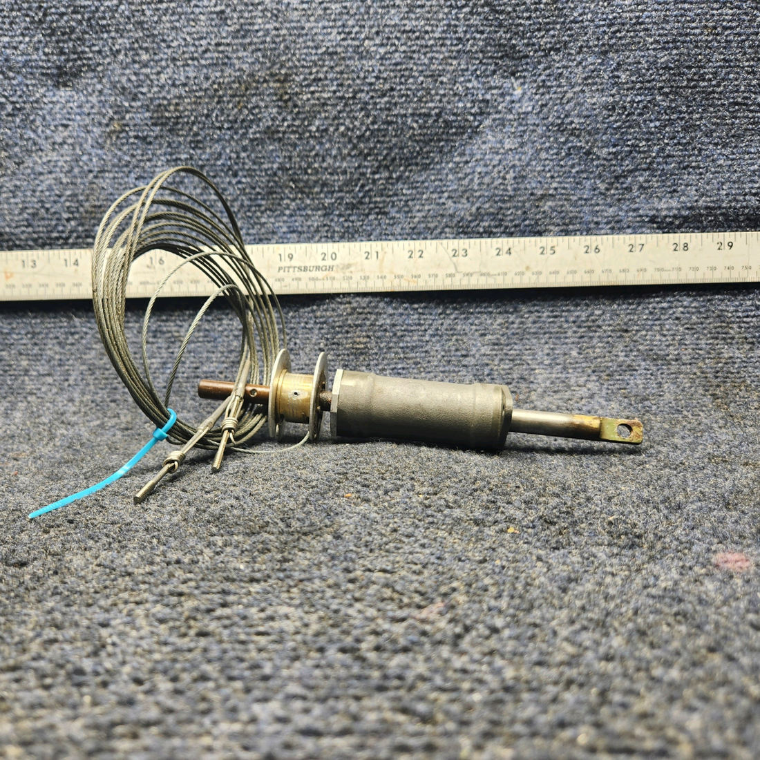 Used aircraft parts for sale, 169-524033-603 Beechcraft A24R Stabilator Trim Tab Actuator Assembly with Drum and Cable