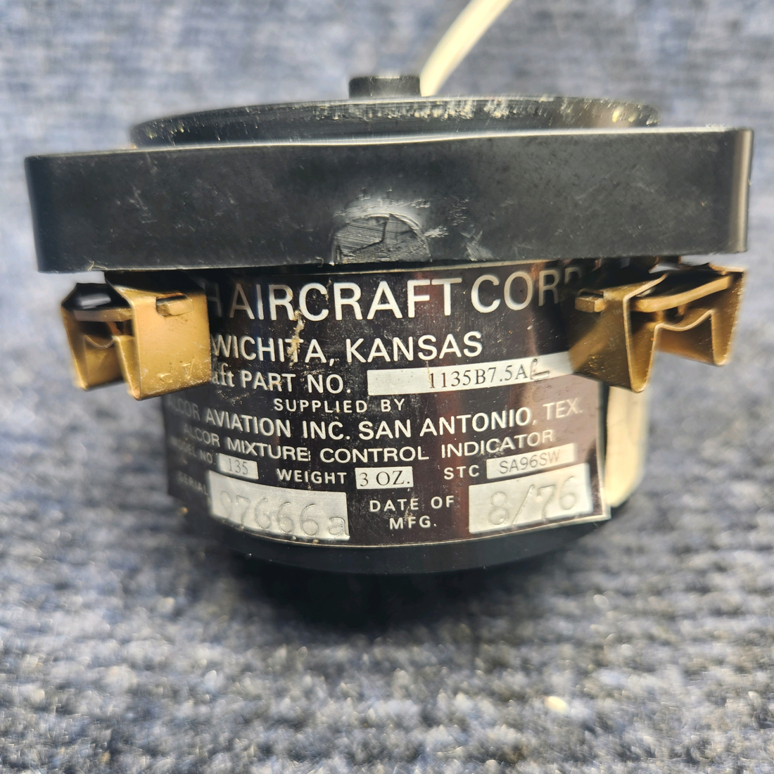 Used aircraft parts for sale, 135B75AL Beechcraft F33A BEECH EXHAUST GAS TEMPERATURE INDICATOR