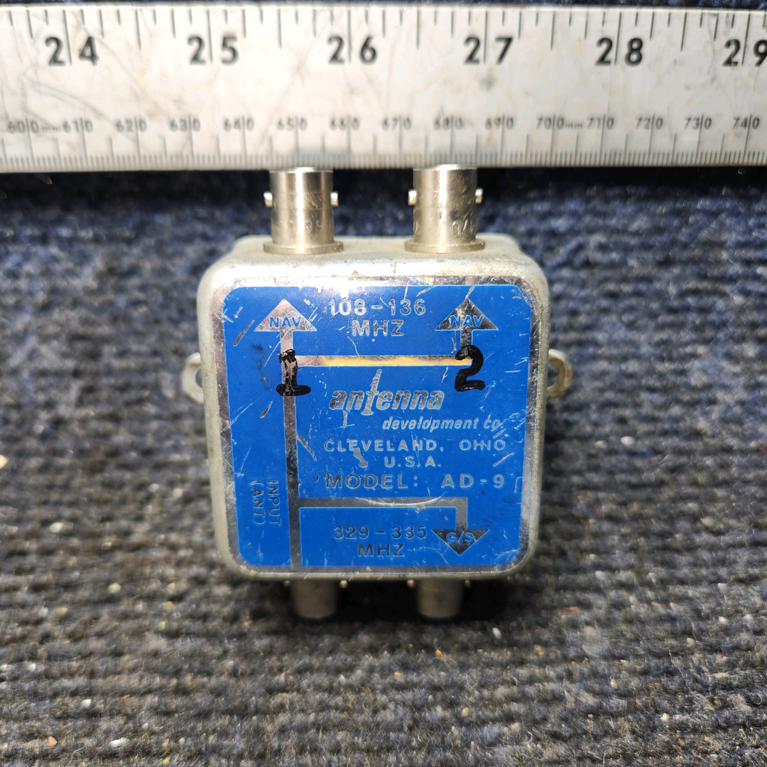 Used aircraft parts for sale, AD-9 Antenna Development Engineering AD-9 Cessna 172F Dual Nav-Glideslope Antenna Coupler
