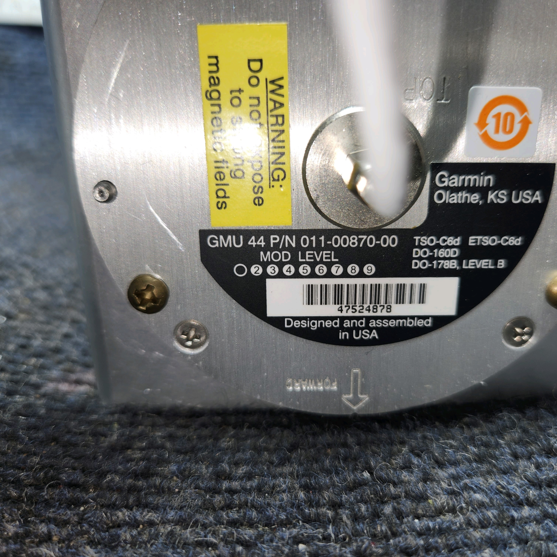 Used aircraft parts for sale, 011-00870-00 Garmin GMU-44 PIPER PA-24-250 Magnetometer Assembly