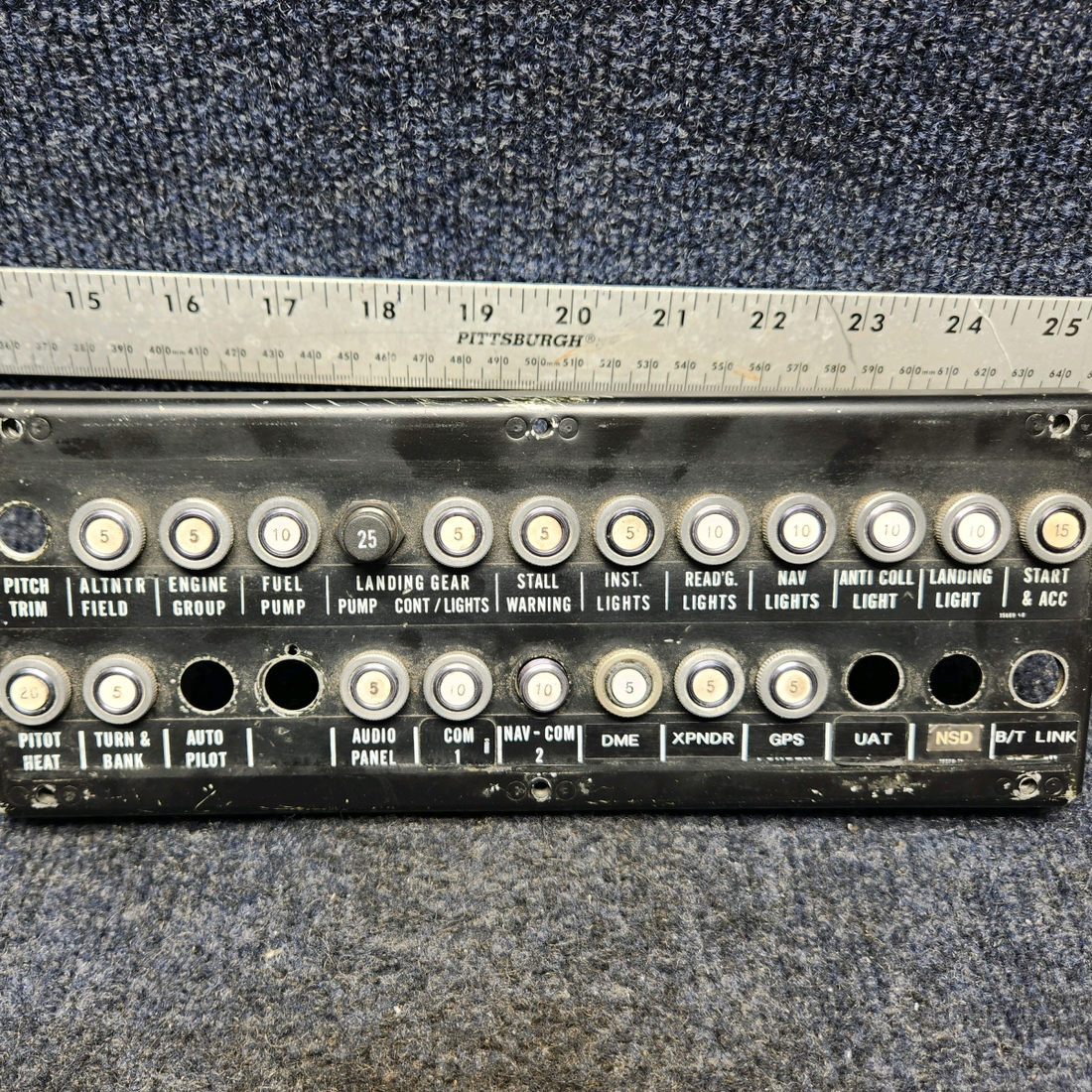 Used aircraft parts for sale, Control Panel Piper PA32RT-300 BUTTON CONTROL PANEL