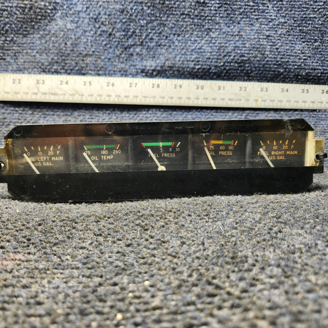 Used aircraft parts for sale, 95241-017 Piper PA28-161 Engine Gauge Cluster Assembly