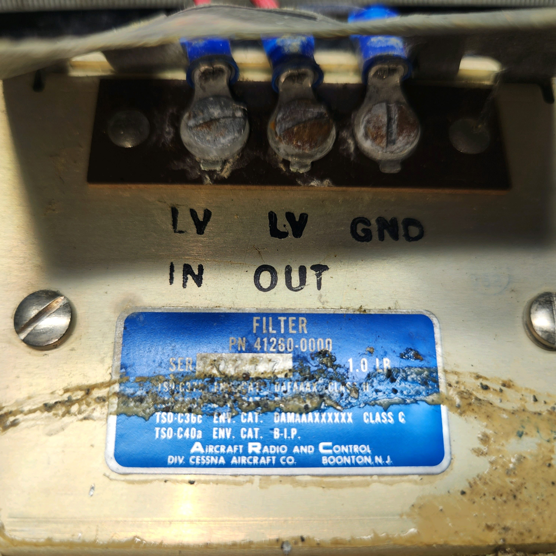 Used aircraft parts for sale, 41260-0000 ARC cessna 172N Line Filter