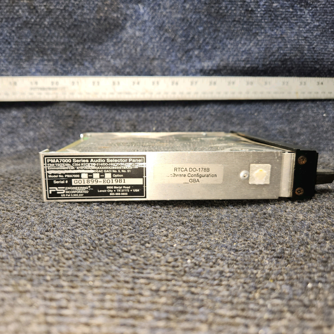 Used aircraft parts for sale, PMA7000 PS Engineering PMA7000M-S Piper PA28-161 Audio Panel with Tray and Connector