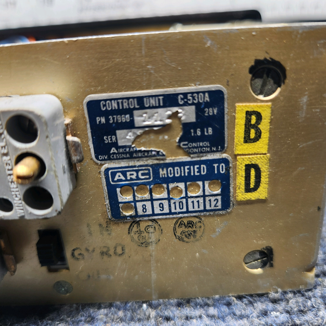 Used aircraft parts for sale, 37960-1128 ARC C-530A CONTROL UNIT WITH MODS (VOLTS: 28)