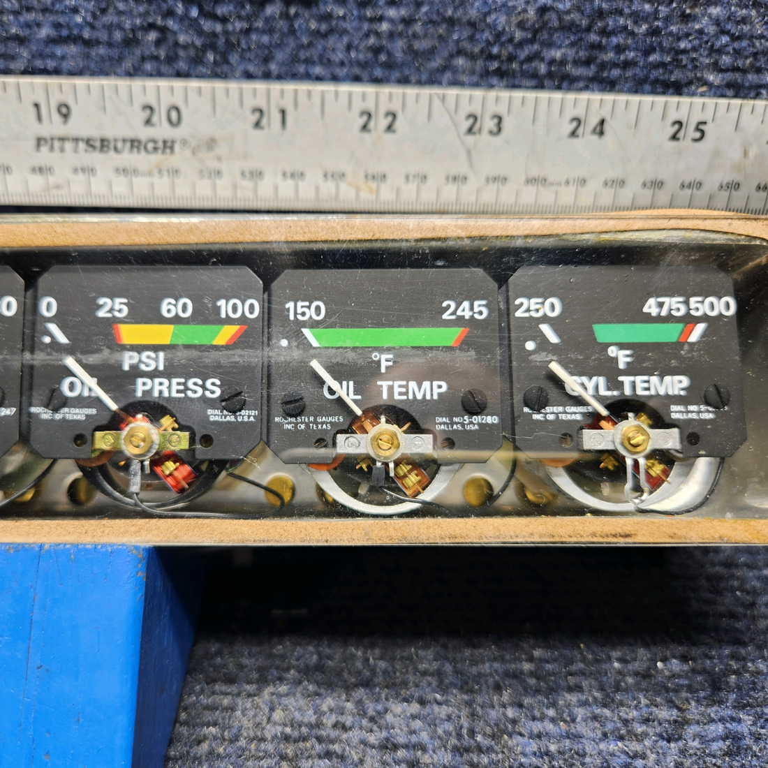 Used aircraft parts for sale, 6247-00052 Rochester MOONEY M20J GAUGE INSTRUMENT CLUSTER MOONEY M20 14V