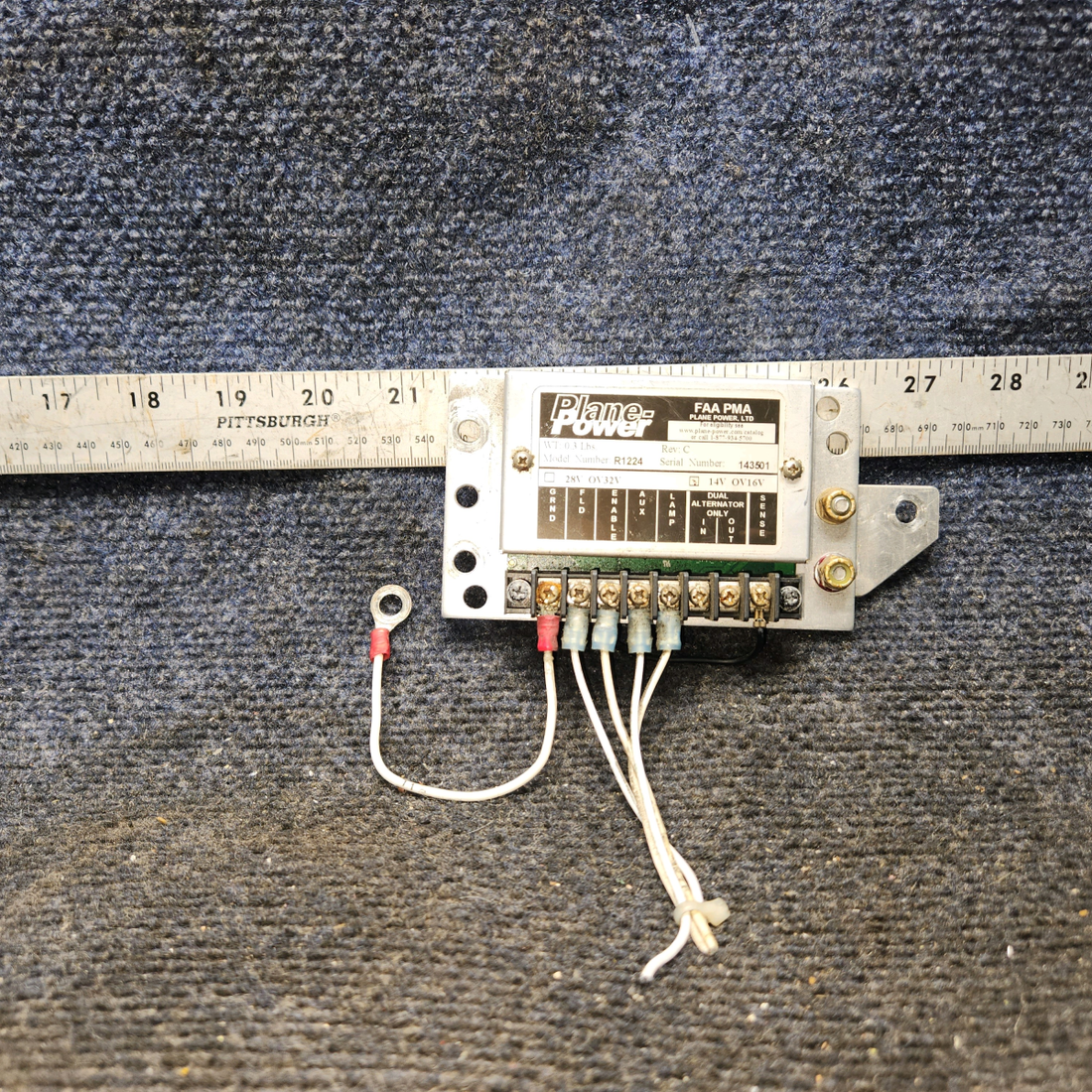 Used aircraft parts for sale, R1224 Plane Power OV16V PIPER PA-24-250 Alternator Voltage Regulator (Volts: 14)