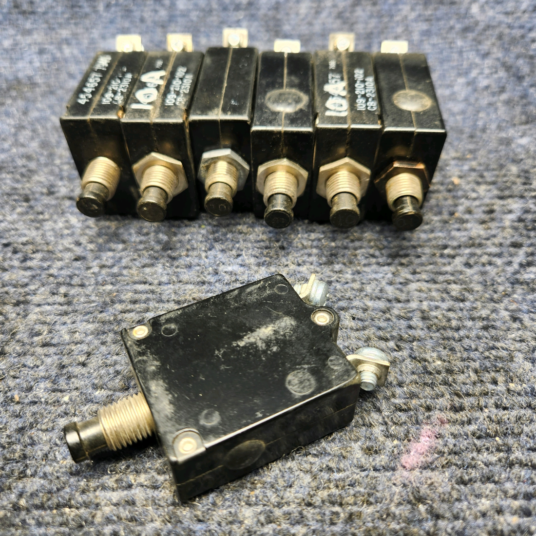 Used aircraft parts for sale, CB-2310A Wood Electric PUSH TO RESET CIRCUIT BREAKER "PRICE PER EACH"